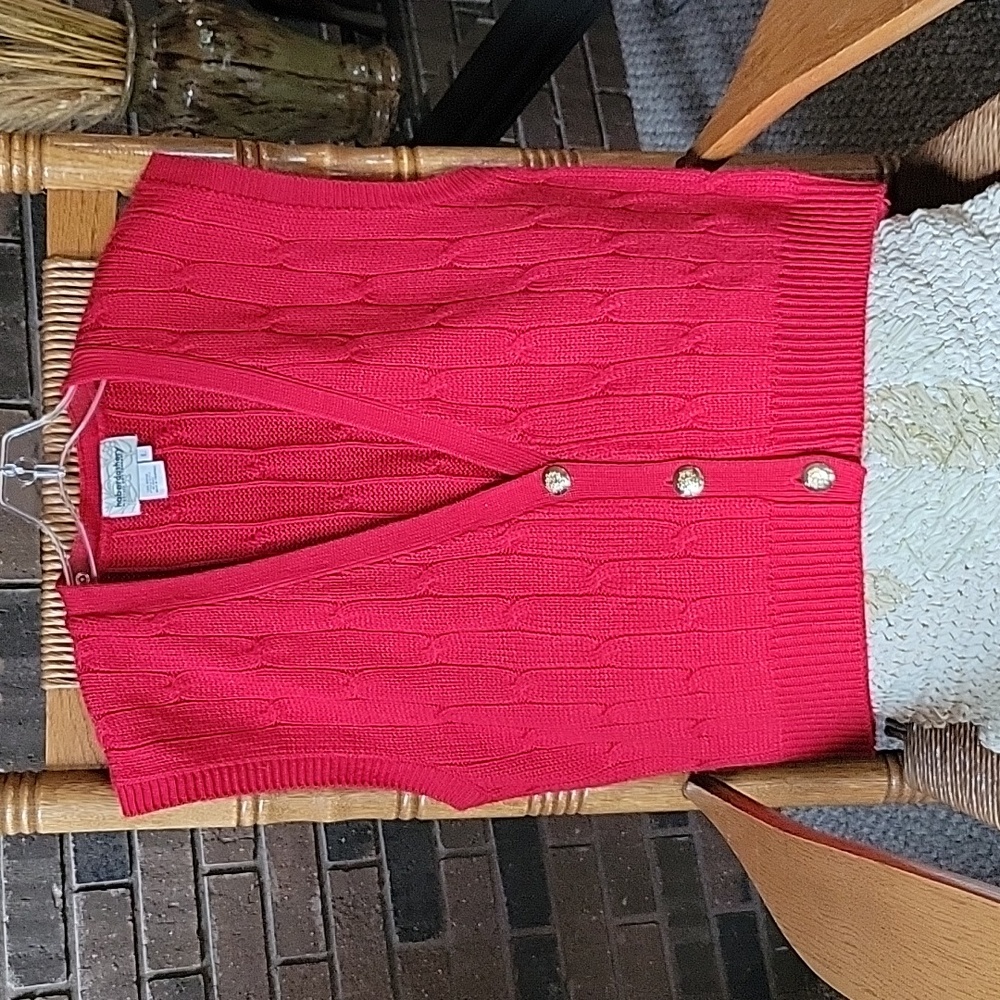 Haberdashery, a Leslie Fay Company, red, sweater vest. Size L